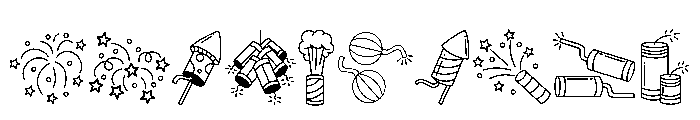 New Year Fireworks Celebration Font OTHER CHARS