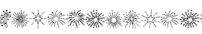 New Year Fireworks Celebration Font UPPERCASE