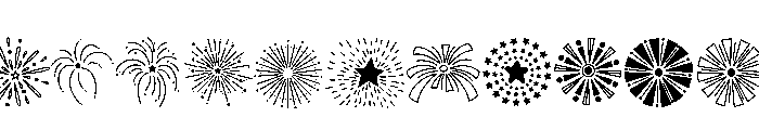 New Year Fireworks Celebration Font UPPERCASE
