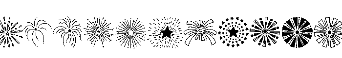 New Year Fireworks Celebration Font LOWERCASE