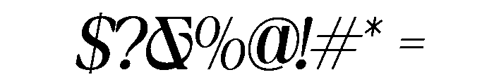 NewShuffleItalic-ThinItalic Font OTHER CHARS