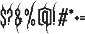 Necrovoid Six otf (400) Font OTHER CHARS