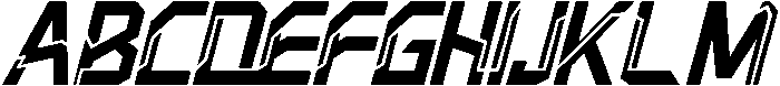 Negative Radiation Regular Italic otf (400) Font UPPERCASE