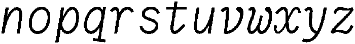 Neue Mexico Mono Italic otf (400) Font LOWERCASE