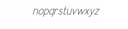 Neuron Sans Serif Thin Italic.ttf Font LOWERCASE