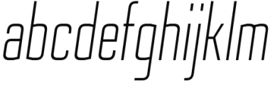 Nesobrite Condensed Light Italic Font LOWERCASE