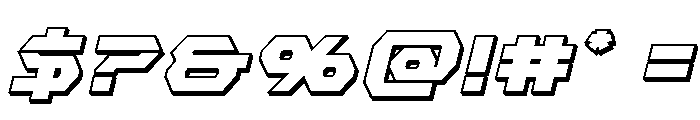 New Cyborg 3D Italic Font OTHER CHARS