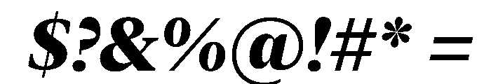 New York Large Heavy Italic Font OTHER CHARS