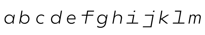 NEXT Pan Thin Mono Italic Font LOWERCASE