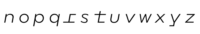 NEXT Pan Thin Mono Italic Font LOWERCASE