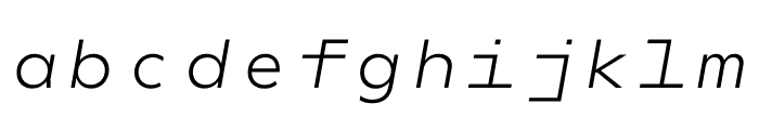 NEXT Thin Mono Italic Font LOWERCASE