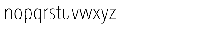 Neue Frutiger Cyrillic Condensed Thin Font LOWERCASE