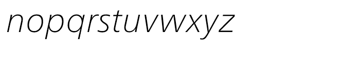 Neue Frutiger Cyrillic Thin Italic Font LOWERCASE