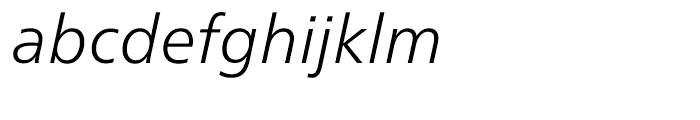Neue Frutiger Light Italic Font LOWERCASE