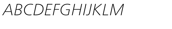 Neue Frutiger Thin Italic Font UPPERCASE