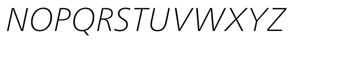 Neue Frutiger Thin Italic Font UPPERCASE