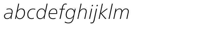Neue Frutiger Thin Italic Font LOWERCASE