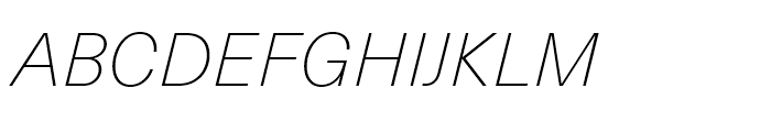 Neue Haas Unica Thin Italic Font UPPERCASE
