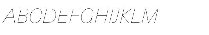Neue Haas Unica Ultra Light Italic Font UPPERCASE