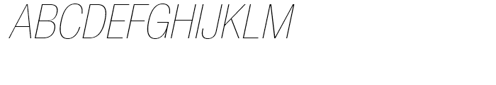 Neue Helvetica 27 Ultra Light Condensed Oblique Font UPPERCASE