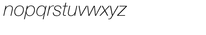 Neue Helvetica 36 Thin Italic Font LOWERCASE