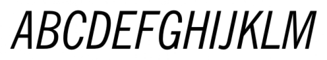 News Gothic Condensed Italic Font UPPERCASE