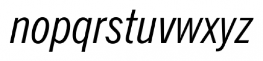 News Gothic Condensed Italic Font LOWERCASE