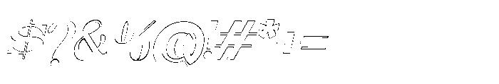 Neglia Black Oblique Outline Font OTHER CHARS