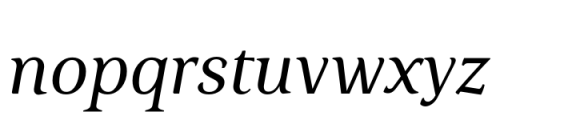 Nena Serif Light italic Font LOWERCASE