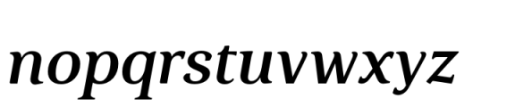 Nena Serif Medium Italic Font LOWERCASE