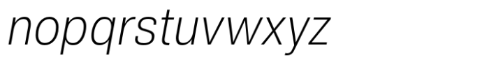 NeoGram Extralight Semi Condensed Oblique Font LOWERCASE