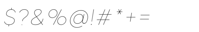 Neometric Hairline Italic Font OTHER CHARS