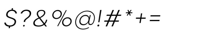 Neometric Light Italic Font OTHER CHARS