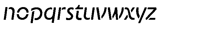 Neopol Stencil Dark Slanted Font LOWERCASE