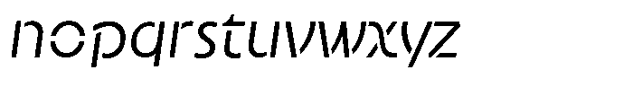 Neopol Stencil Light Slanted Font LOWERCASE