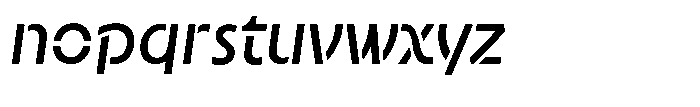 Neopol Stencil Medium Slanted Font LOWERCASE