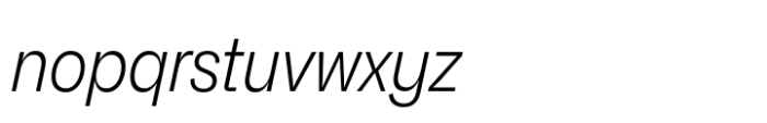Neue Faktum Condensed ExtraLight Italic Font LOWERCASE