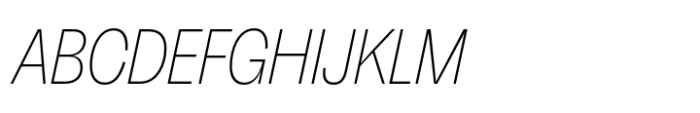Neue Faktum Condensed Thin Italic Font UPPERCASE