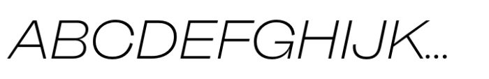 Neue Faktum Extended ExtraLight Italic Font UPPERCASE