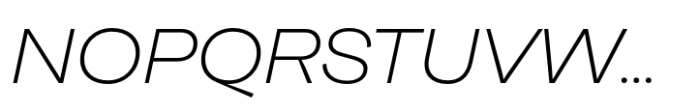 Neue Faktum Extended ExtraLight Italic Font UPPERCASE