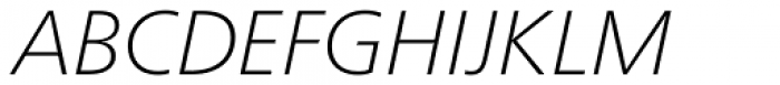 Neue Frutiger Com Thin Italic Font UPPERCASE