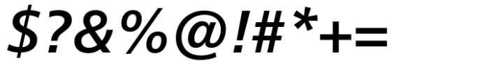 Neue Frutiger Cyrillic Medium Italic Font OTHER CHARS