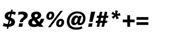 Neue Frutiger Paneuropean Black Italic Font OTHER CHARS