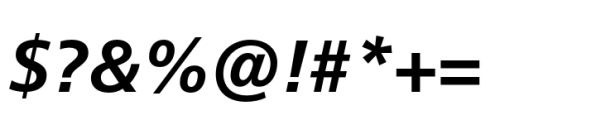 Neue Frutiger Paneuropean Bold Italic Font OTHER CHARS