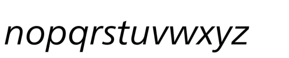 Neue Frutiger Paneuropean Book Italic Font LOWERCASE