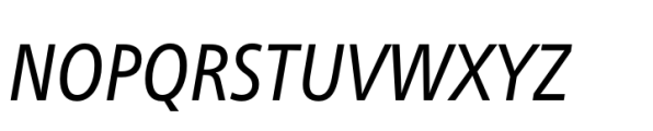 Neue Frutiger Paneuropean Condensed Italic Font UPPERCASE