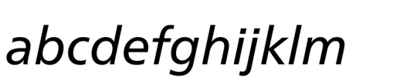 Neue Frutiger Paneuropean Italic Font LOWERCASE