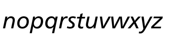 Neue Frutiger Paneuropean Italic Font LOWERCASE