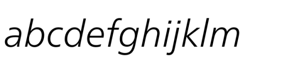 Neue Frutiger Paneuropean Light Italic Font LOWERCASE