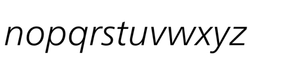 Neue Frutiger Paneuropean Light Italic Font LOWERCASE